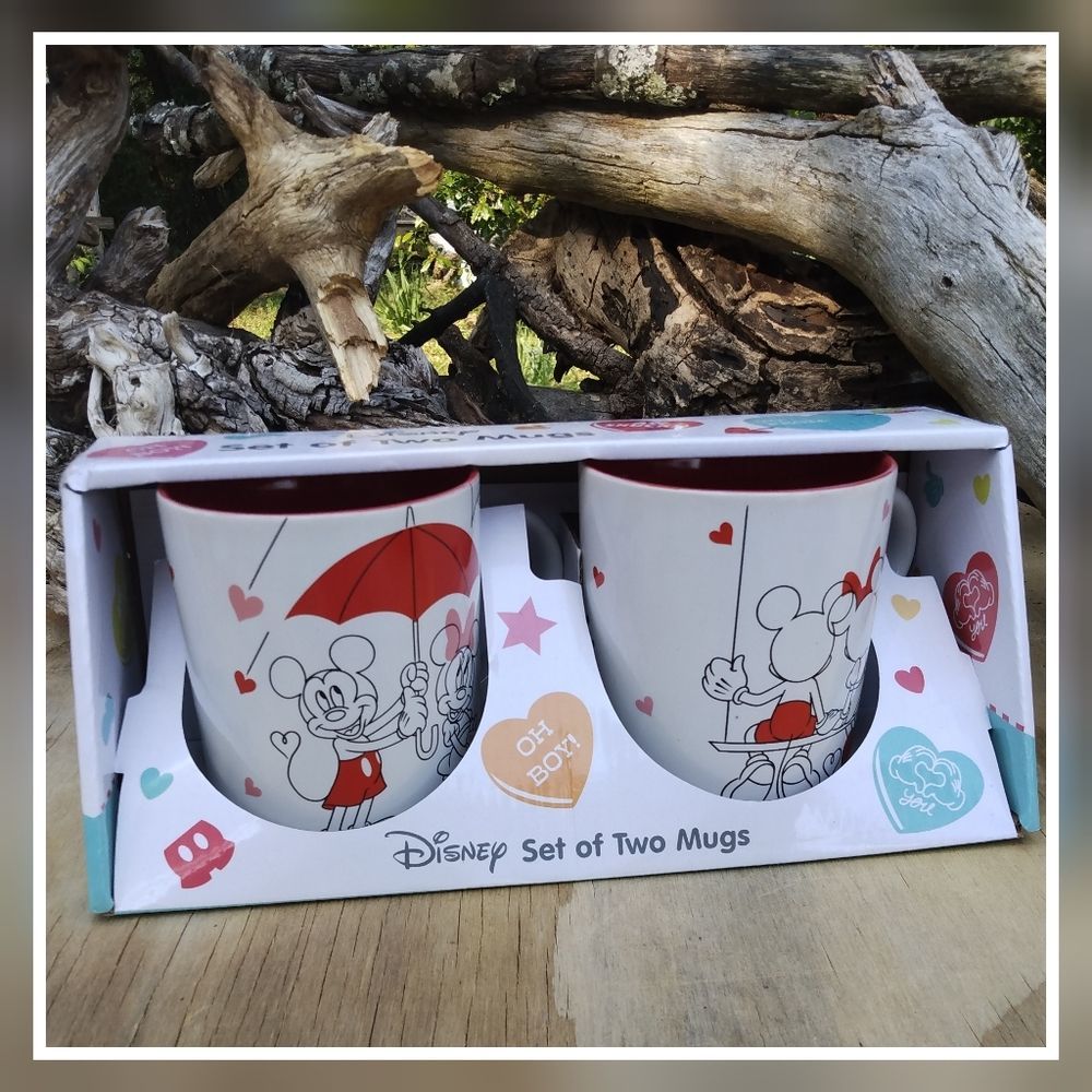 Disney Set of Two Mickey and Minnie Mouse Mugs